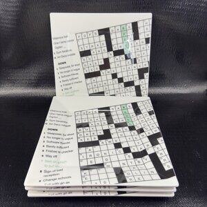 FISHS‎ EDDY 9inch Square Plate Dish New York Times Crossword PuzzlePuzzles Set 4